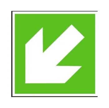 MXM Směrová šipka šikmá | samolepka, 148x148mm Fotoluminiscenční plastová tabulka