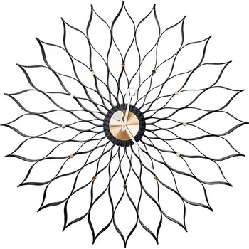 Hodiny Hodiny Vitra Sunflower černé dřevo, mosazný střed