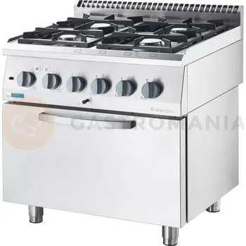 Sporák Plynový sporák s elektrickou troubou, 4- hořákový, 14+6,5 kW, G30 | STALGAST, ECO