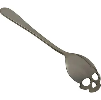 Příbor Kávová lžička | dezertní lžička, styl lebka - černá