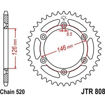 Řetězová sada pro motocykl Jt sprockets JTR 808-46 Suzuki/Kawasaki