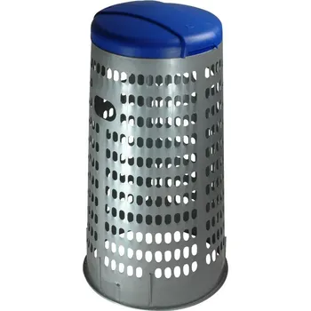 Popelnice Stojan na odpadkové pytle ECO TRESPOLO 110 l - šedá nádoba, modré víko