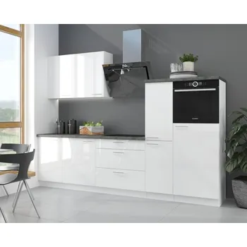 Kuchyňská linka HM- stloly, stolky, židle LARA 270 cm bílá