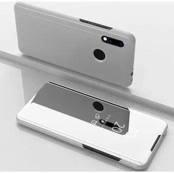Pouzdro na mobilní telefon Zrcadlový plastový flip obal pro Xiaomi Redmi 7 - stříbrný