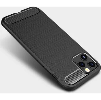 Pouzdro na mobilní telefon Ochranný silikonový obal karbon pro Apple iPhone 12 Pro Max - černý