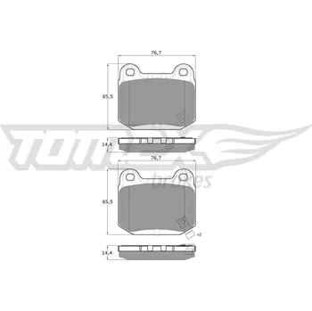 Brzdová destička Sada brzdových destiček, kotoučová brzda TOMEX Brakes 18-72