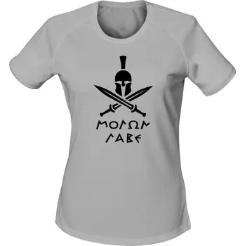 Dámské tričko Dámské funkční tričko Molon Labe Swords - světle šedá