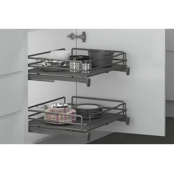 Inoxa Industrie Plně výsuvný rošt s tlumením INOXA ELLITE 5202EDY / Titanium 400 mm