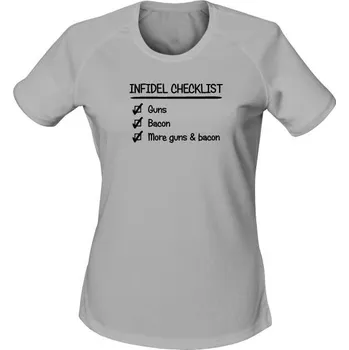 Dámské tričko Dámské funkční tričko INFIDEL CHECKLIST - světle šedá