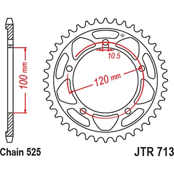 Řetězová sada pro motocykl JT-Sprockets JTR713-42 řetězová rozeta zadní