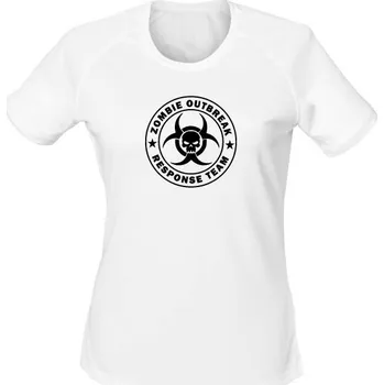 Dámské tričko Dámské funkční tričko Zombie Outbreak Response Team Skull - bílá