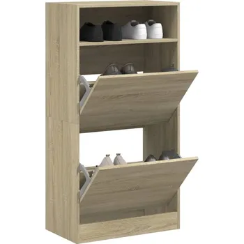 Botník Petrashop Botník dub sonoma 60 x 34 x 116 cm kompozitní dřevo Hnědá840017