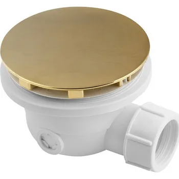 Sprchová vanička Polysan Vaničkový sifon, průměr 90mm, DN40, krytka zlato mat