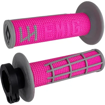 grip Motokrosové rukojeti - gripy ODI EMIG V2 2.0 LOCK-ON pro 2-takty/4-takty, barva růžová/šedá (Rukojeti na řidítka, ručky na moto )