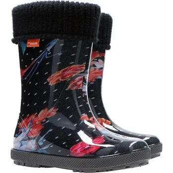 Dívčí holínky Demar Hawai Lux print AM (květy) - Dětské gumáky 20 -21