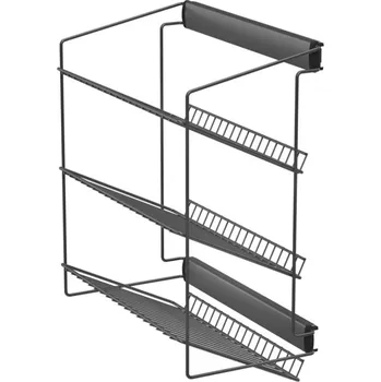 Botník Interex design Výsuvný třípolicový botník s tlumením / Antracit