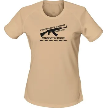 Dámské tričko Dámské funkční tričko VAROVNÝ VÝSTŘEL - písková
