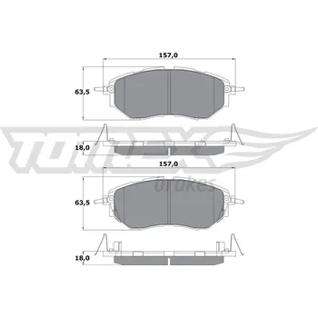Brzdová destička Sada brzdových destiček, kotoučová brzda TOMEX Brakes 15-54
