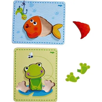 Puzzle Haba Dřevěné puzzle ryba a žába