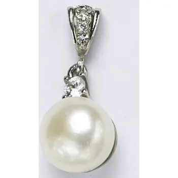 Přívěsek Stříbrný přívěsek přírodní perla bílá - P1286 (Stříbrný přívěsek s přírodní perlou)