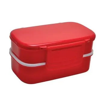 Svačinový box Transportní box na poraviny Baladeo Osaka XL, 2 patra, vč.lžíce a vidličky, červený
