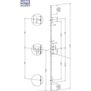 Příslušenství k oknu WH SS TF1607 92 B2 TP3 MC čelo zámku s čepy