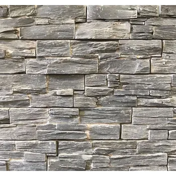 Obklad Obklad přírodní kámen STONE břidlice černá CG027 BLACK SLATE CONCRETE 15 x 55 cm