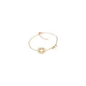 Náramek Náramek stříbrný pozlacený růžovým zlatem Ornament osázený zirkony - délka 19cm