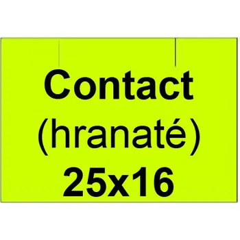 Speciální papír Etikety cen. CONTACT 25x16 hranaté - 1125 etiket/kotouček, žluté CONTACT