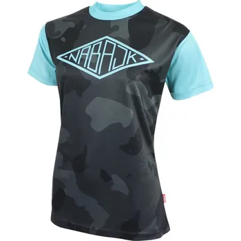 cyklistický dres Nabajk Shpindler ladies jersey short sleeve black camo/turquoise M