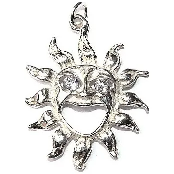 Přívěsek Stříbrný přívěsek slunce čirý zirkon - DN73 (Stříbrné sluníčko se zirkony)