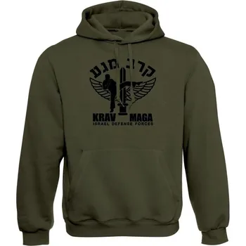 Pánská móda Mikina s kapucí IDF Krav Maga - olivová
