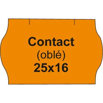 Speciální papír Etikety cen. CONTACT 25x16 oblé - 1125 etiket/kotouček, oranžové CONTACT