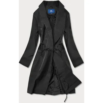 Dámský kabát Tenký černý dámský kabát (AG5-011) odstíny černé XXL (44)