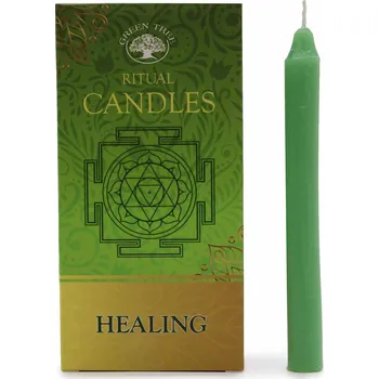 Svíčka Green Tree Ritual Candles Magické svíčky Healing (Zelená), 10 ks, 12 x 10 cm
