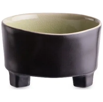 Miska na noze 12cm|0,32L, RIVIERA, černá/zelená|Vert frais (balení)|Costa Nova