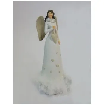 Soška bílé andělky se srdcem