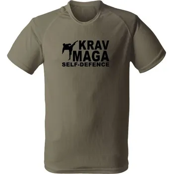 Funkční tričko Krav Maga - self defence fighter - olivová