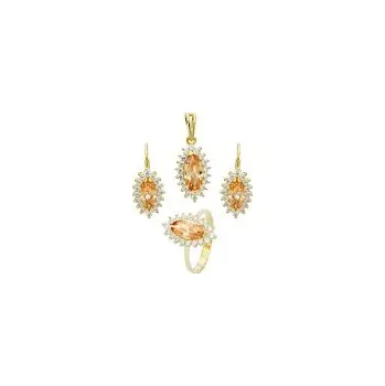 Souprava šperků Zlatá souprava Ovál špičatý champagne ZK-H11