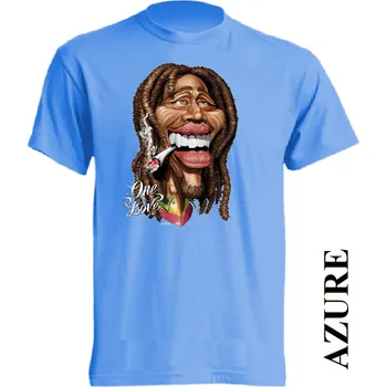 Chlapecké tričko detske-levne-bavlnene-rasta-tricko-potisk-bob-marley Barva: Azure - azurově modrá, velikost: 128