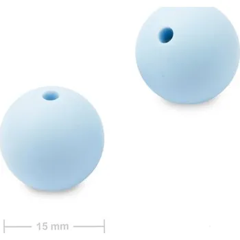 Korálek Silikonové kulaté korálky 15 mm Pastel Blue