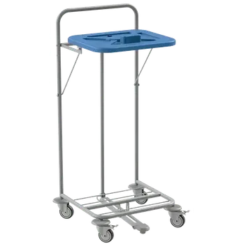 Odpadkový koš VK 120 - 1N vozík na třídění odpadu a prádla plast - VK - modrý