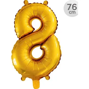 Balónek Balón narozeninový 76 cm - číslo 8, zlatý 450224