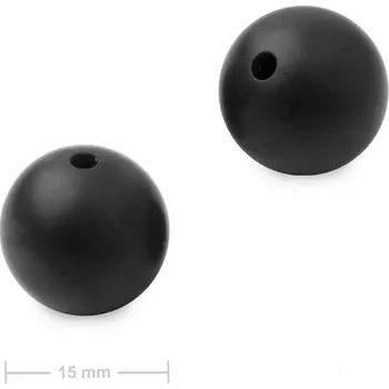Dětské navlékací korálky Silikonové kulaté korálky 15 mm Black