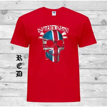 Chlapecké tričko detske-levne-bavlnene-rockove-tricko-potisk-anglicka-lebka Barva: Red - červená, velikost: 164