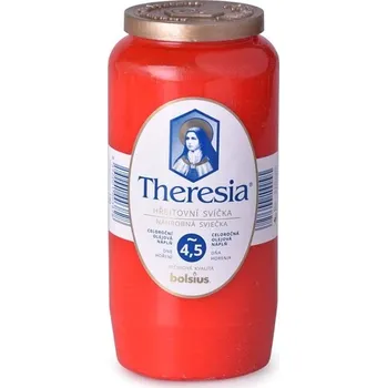 Svíčka Theresia kompozitní svíčka 320g ~4,5dne červená 275 gram 315 gram