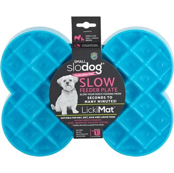 Miska pro psa LickiMat SloDog Small lízací / zpomalovací miska kost modrá