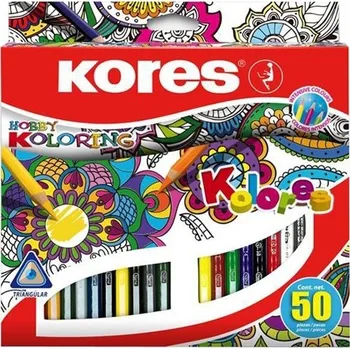 pastelky trojhranné Kores Mandalas sada 50ks