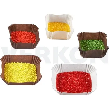 Jednorázové nádobí Miska odvažovací papírová, Objem [ml]: 19, Barva: Hnědá, Rozměry [mm]: 35 x 35 x 15,8, Balení [ks]: 500