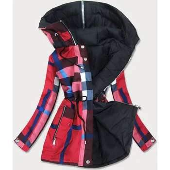 Červeno-černá oboustranná dámská bunda (W653) odstíny červené XL (42)